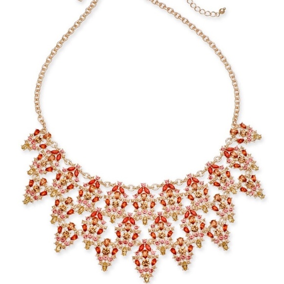 INC Multi-Crystal Triple-Row Statement Necklace - Picture 1 of 8